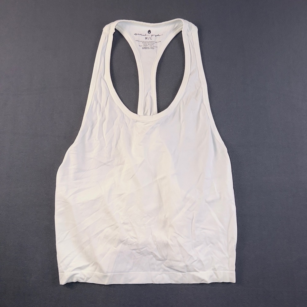 Spiritual Gangster Womens White Racerback Tank Top Yoga Activewear Size M/L